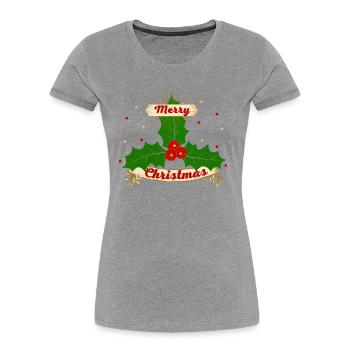 MERRY CHRISTMAS - T-shirt bio Premium Femme - gris chiné - Devant - Mia (176cm)