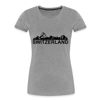switzerland - schweiz - suisse - svizzera - Frauen Premium Bio T-Shirt - Grau meliert - Vorne - Mia (176cm)