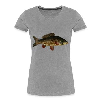 fish107 - Women's Premium Organic T-Shirt - heather grey - Front - Mia (176cm)