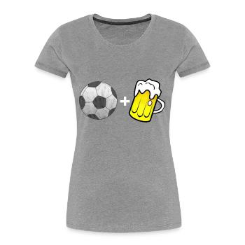 Football and beer - Women's Premium Organic T-Shirt - heather grey - Front - Mia (176cm)