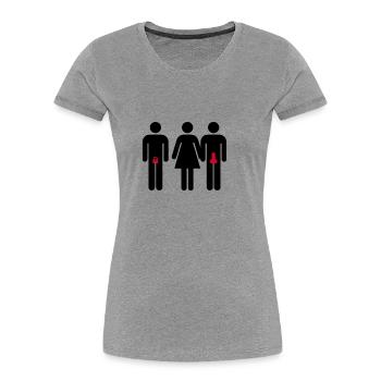 Cuckold Beziehung - Frauen Premium Bio T-Shirt - Grau meliert - Vorne - Mia (176cm)