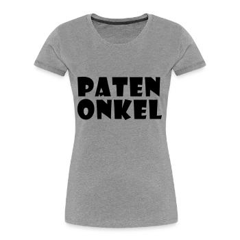 Parrain - T-shirt bio Premium Femme - gris chiné - Devant - Mia (176cm)