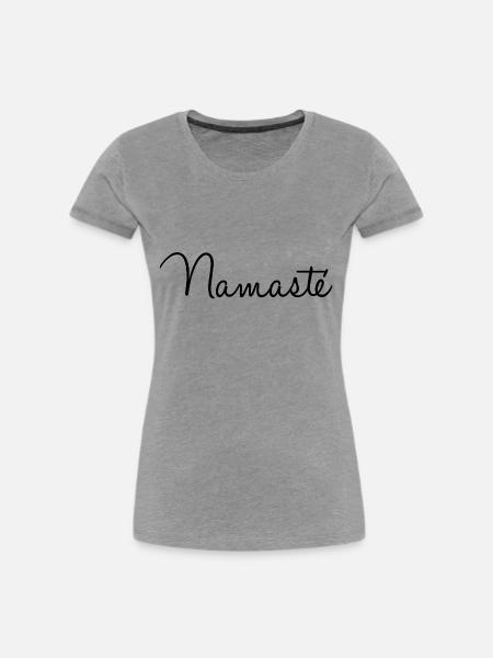 Namasté - Frauen Premium Bio T-Shirt - Grau meliert