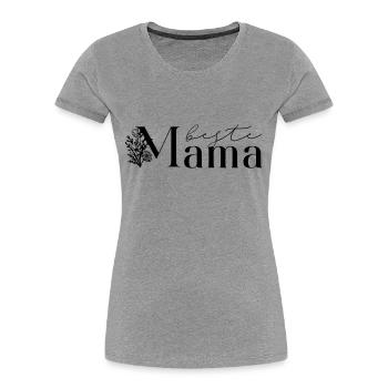 Beste Mama Blumen (verschiedene Farben) - Frauen Premium Bio T-Shirt - Grau meliert - Vorne - Mia (176cm)