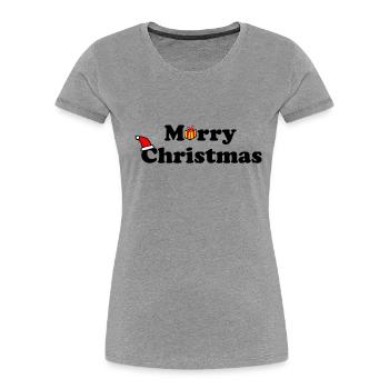Merry Christmas - Frauen Premium Bio T-Shirt - Grau meliert - Vorne - Mia (176cm)