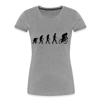 bike racing evolution - T-shirt bio Premium Femme - gris chiné - Devant - Mia (176cm)