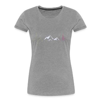 herzschlag berge und wein - Frauen Premium Bio T-Shirt - Grau meliert - Vorne - Mia (176cm)