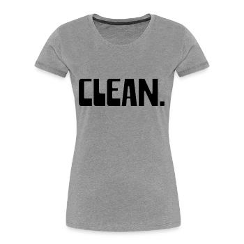 CLEAN - Frauen Premium Bio T-Shirt - Grau meliert - Vorne - Mia (176cm)