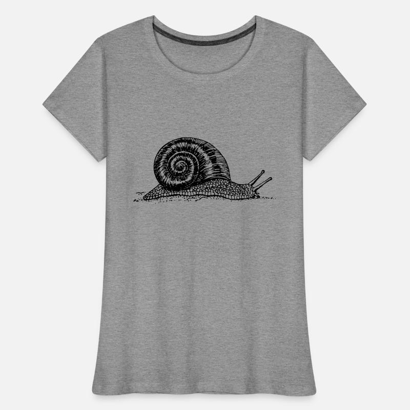 escargot noir et withe T-shirt bio Premium Femme