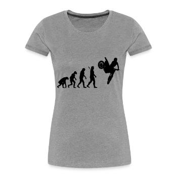 Evolution Moto Cross - Frauen Premium Bio T-Shirt - Grau meliert - Vorne - Mia (176cm)