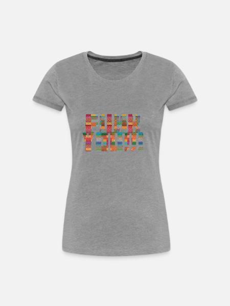 Funk you - Frauen Premium Bio T-Shirt - Grau meliert