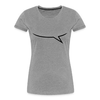 Ballon un porte-parole / un ballon de parler - T-shirt bio Premium Femme - gris chiné - Devant - Mia (176cm)