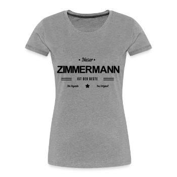 Bester Zimmermann - Frauen Premium Bio T-Shirt - Grau meliert - Vorne - Mia (176cm)
