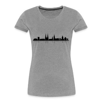 Skyline - Soest - Frauen Premium Bio T-Shirt - Grau meliert - Vorne - Mia (176cm)