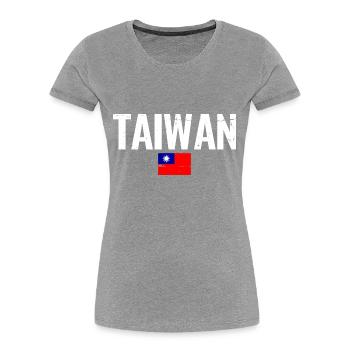 Taiwan Taiwanische Flagge Taiwanese - Frauen Premium Bio T-Shirt - Grau meliert - Vorne - Mia (176cm)