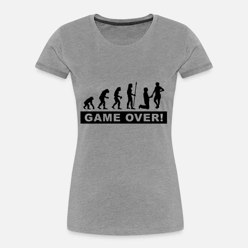 Bachelor-Junge - Frauen Premium Bio T-Shirt - Grau meliert