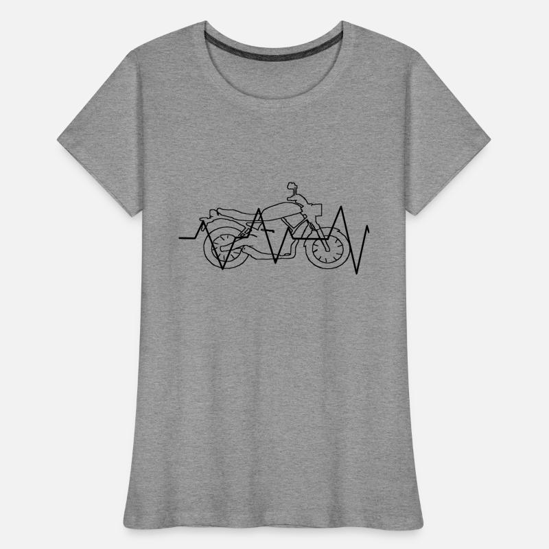 Motorrad Herzfrequenz Geschenk Geschenkidee Frauen Premium Bio T-Shirt