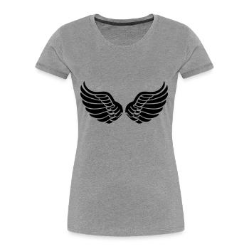 wings_f1 - T-shirt bio Premium Femme - gris chiné - Devant - Mia (176cm)