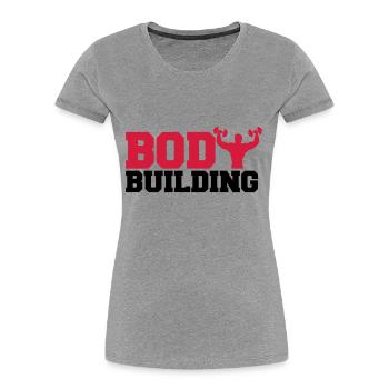 text training poses outline hand arm muscles stron - Women's Premium Organic T-Shirt - heather grey - Front - Mia (176cm)