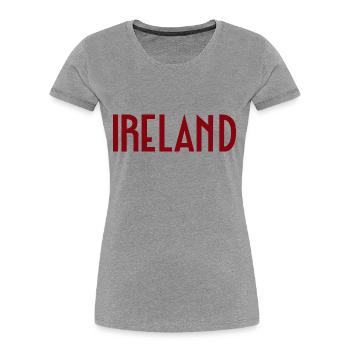 Irlande - T-shirt bio Premium Femme - gris chiné - Devant - Mia (176cm)
