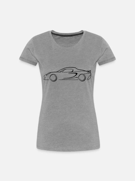 Lotus Elise Silhouette - Frauen Premium Bio T-Shirt - Grau meliert
