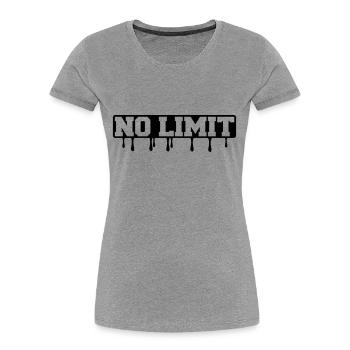 no_limit1 - T-shirt bio Premium Femme - gris chiné - Devant - Mia (176cm)
