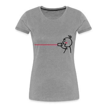 love tin can telephone couple shirt - boy - Frauen Premium Bio T-Shirt - Grau meliert - Vorne - Mia (176cm)