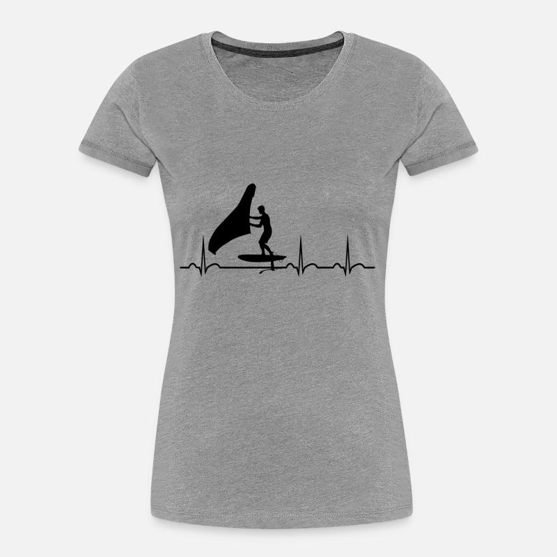 Hydrofoil Wingfoil Evolution Foil Wing Wingfoiling - T-shirt bio Premium Femme - gris chiné