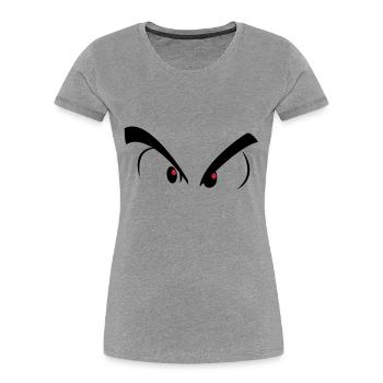 mal aux yeux - T-shirt bio Premium Femme - gris chiné - Devant - Mia (176cm)