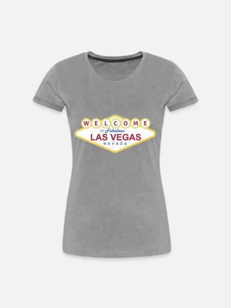 Las Vegas - Frauen Premium Bio T-Shirt - Grau meliert