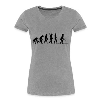 Slackline Geschenk Slackliner Tricklining - Frauen Premium Bio T-Shirt - Grau meliert - Vorne - Mia (176cm)
