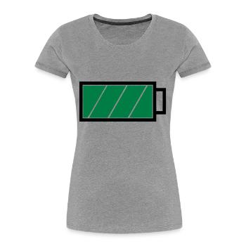 Akku voll - Frauen Premium Bio T-Shirt - Grau meliert - Vorne - Mia (176cm)