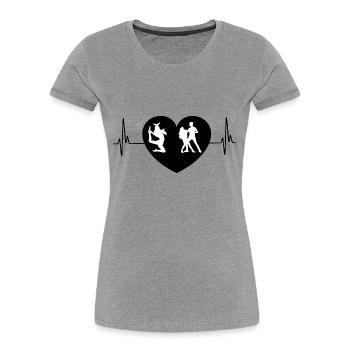Dancing Dance Music - Women's Premium Organic T-Shirt - heather grey - Front - Mia (176cm)