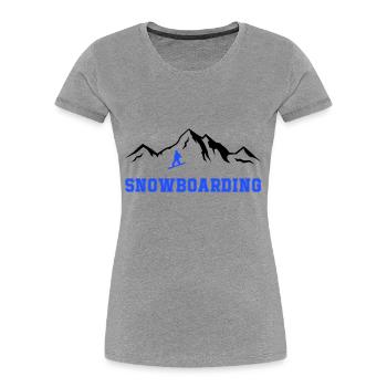 Snowboarding - Frauen Premium Bio T-Shirt - Grau meliert - Vorne - Mia (176cm)