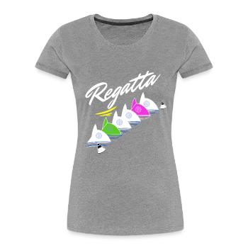 Regatta Captain Segelboot Yacht für Segler Skipper - Frauen Premium Bio T-Shirt - Grau meliert - Vorne - Mia (176cm)
