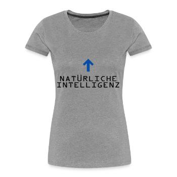 Natürliche Intelligenz - Frauen Premium Bio T-Shirt - Grau meliert - Vorne - Mia (176cm)
