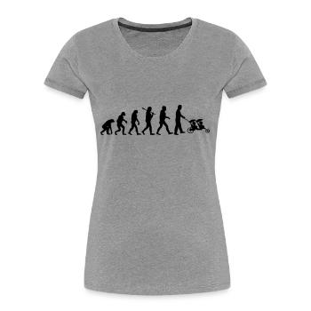 evolution daddy jumeaux - T-shirt bio Premium Femme - gris chiné - Devant - Mia (176cm)