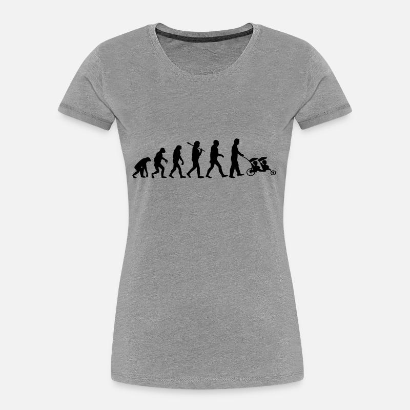 evolution daddy jumeaux - T-shirt bio Premium Femme - gris chiné