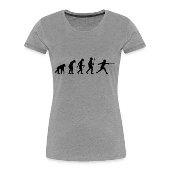 Fencing Evolution - Frauen Premium Bio T-Shirt - Grau meliert - Vorne - Mia (176cm)