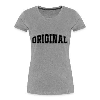 original - Women's Premium Organic T-Shirt - heather grey - Front - Mia (176cm)