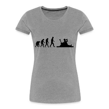 baustelle evolution - Frauen Premium Bio T-Shirt - Grau meliert - Vorne - Mia (176cm)