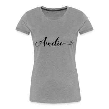 amelie - Frauen Premium Bio T-Shirt - Grau meliert - Vorne - Mia (176cm)