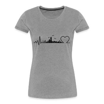 Skyline - Insel Rügen - Frauen Premium Bio T-Shirt - Grau meliert - Vorne - Mia (176cm)