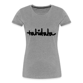 tatütata – Feuerwehr, Polizei (dh) - Frauen Premium Bio T-Shirt - Grau meliert - Vorne - Mia (176cm)