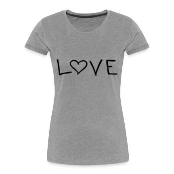 Love - Frauen Premium Bio T-Shirt - Grau meliert - Vorne - Mia (176cm)
