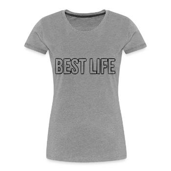 Best Life - T-shirt bio Premium Femme - gris chiné - Devant - Mia (176cm)
