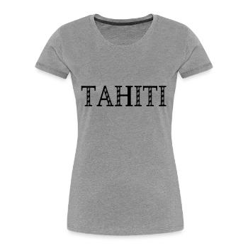 tahiti tiare - T-shirt bio Premium Femme - gris chiné - Devant - Mia (176cm)
