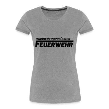 Wassertruppführer Freiwillige Feuerwehr - Frauen Premium Bio T-Shirt - Grau meliert - Vorne - Mia (176cm)