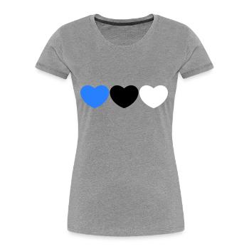 Estnisches Herz - Frauen Premium Bio T-Shirt - Grau meliert - Vorne - Mia (176cm)
