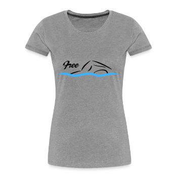Freestyle Swimming - Women's Premium Organic T-Shirt - heather grey - Front - Mia (176cm)